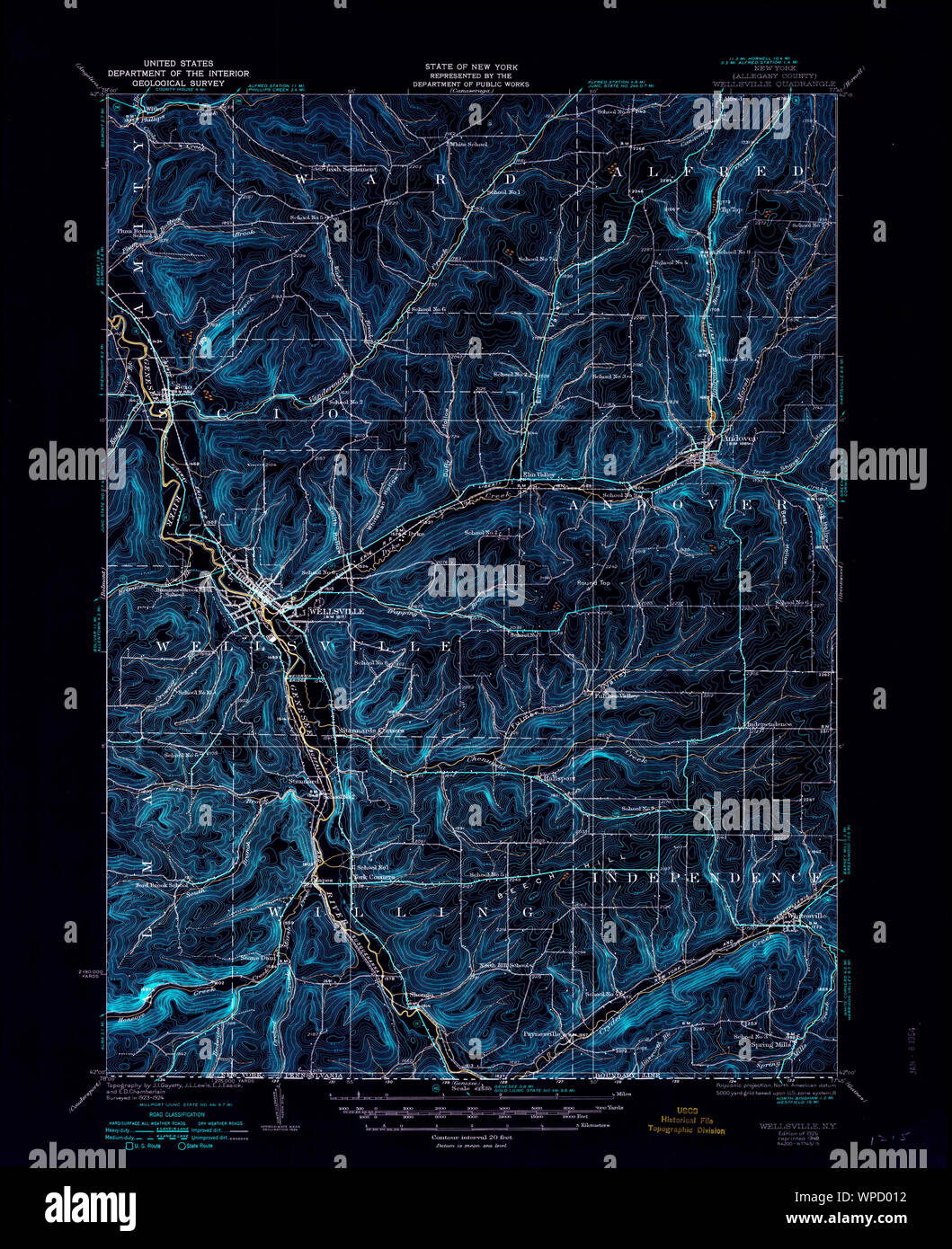 Wellsville new york map hires stock photography and images Alamy