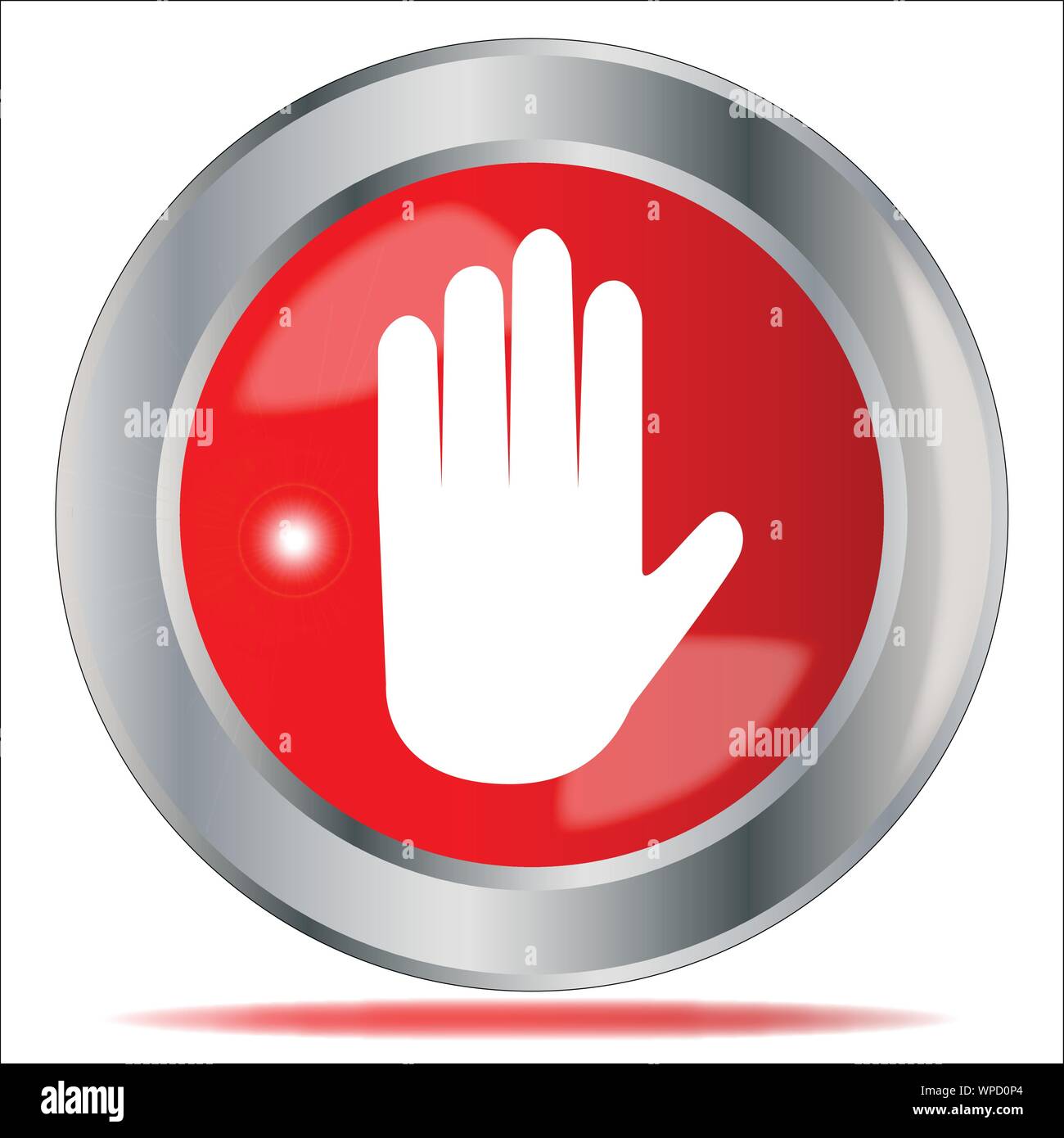 Stop Hand Button Stock Vector