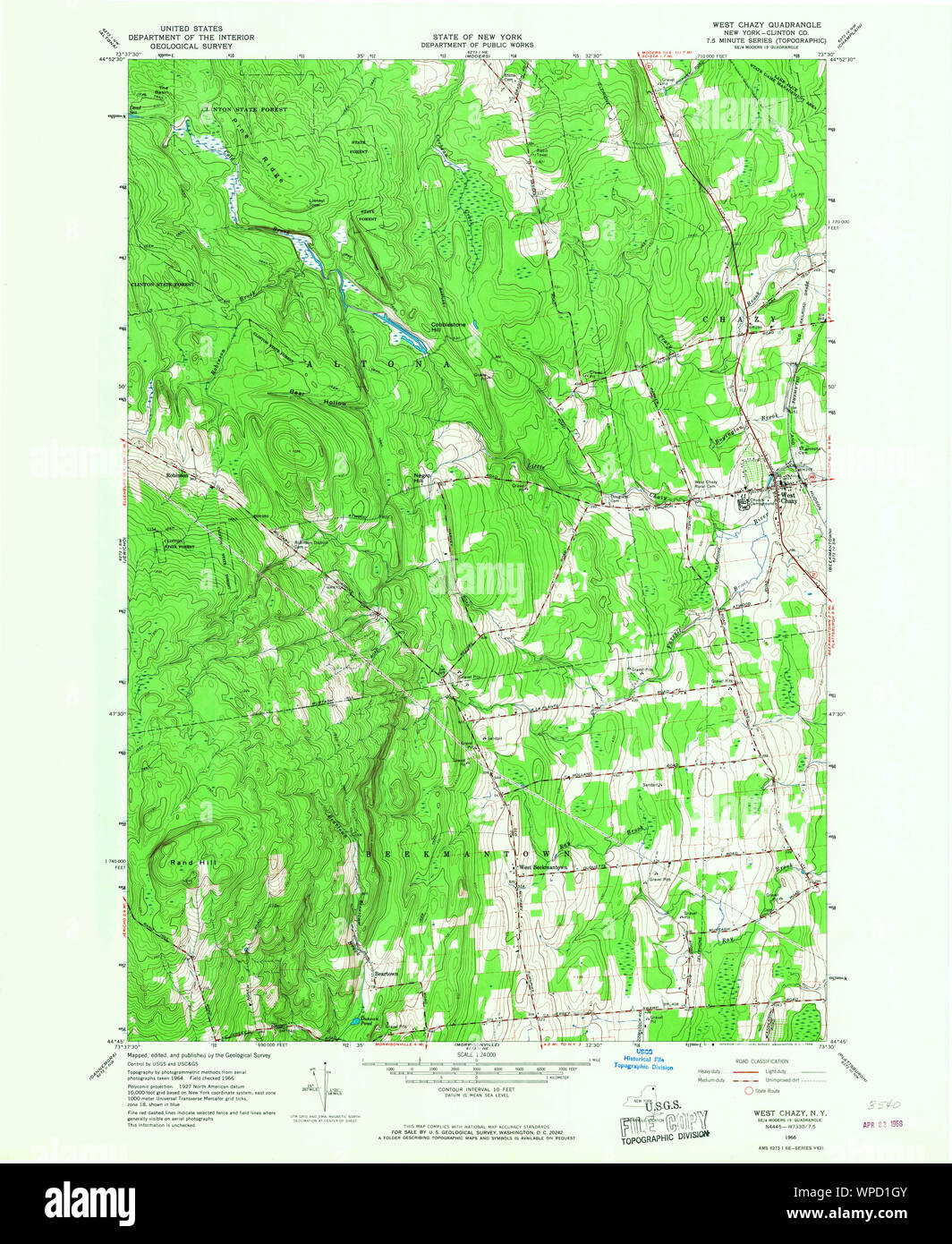 New York NY West Chazy 140142 1966 24000 Restoration Stock Photo Alamy