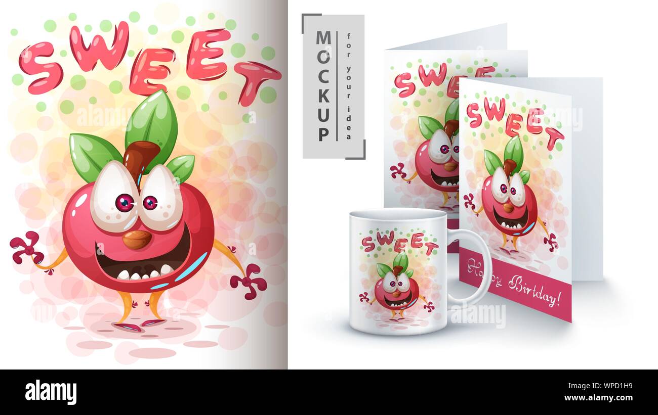Sweet apple - mockup foryour idea Stock Vector