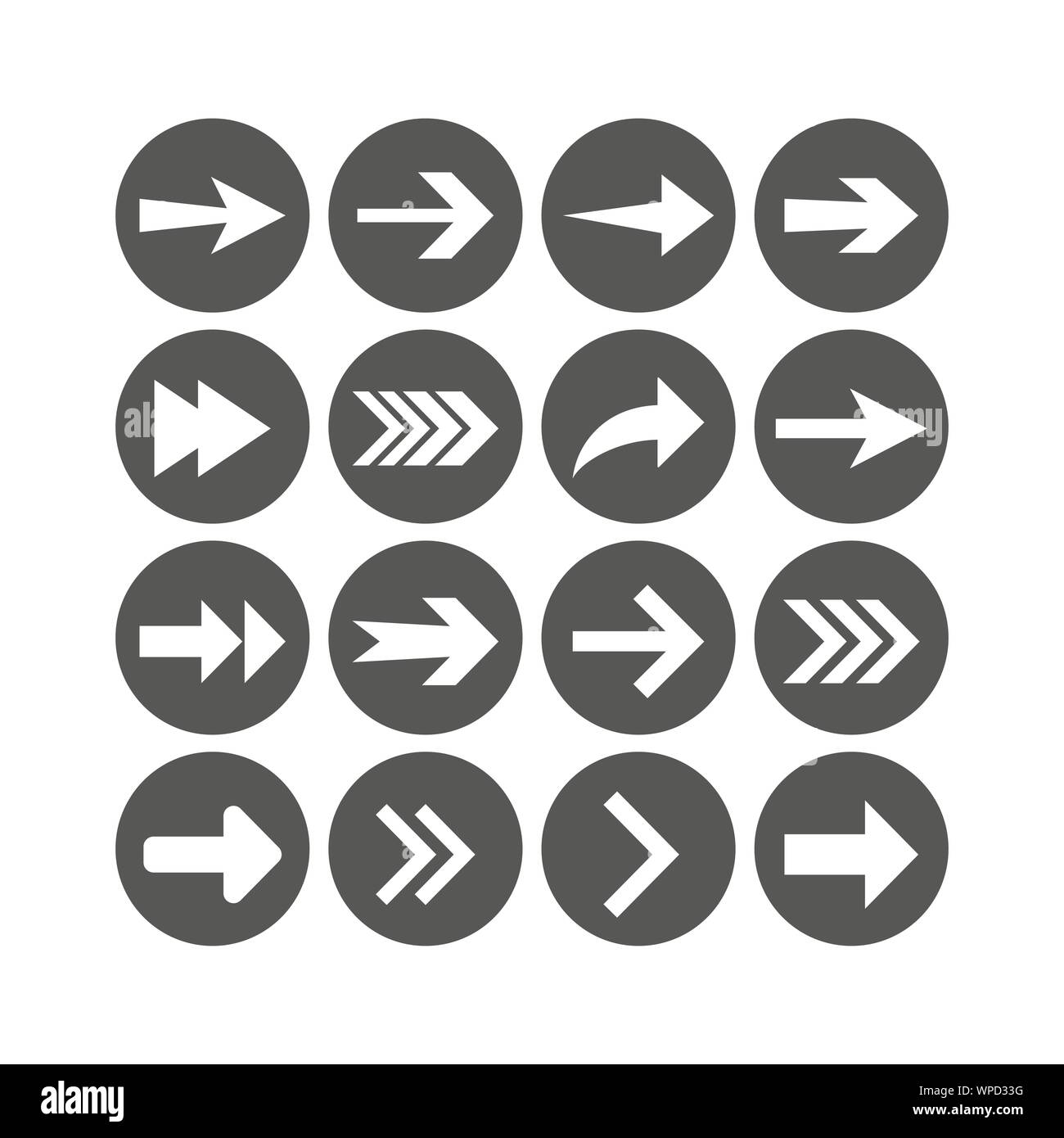 Arrow icon set. Vector illustration, flat design Stock Vector Image ...