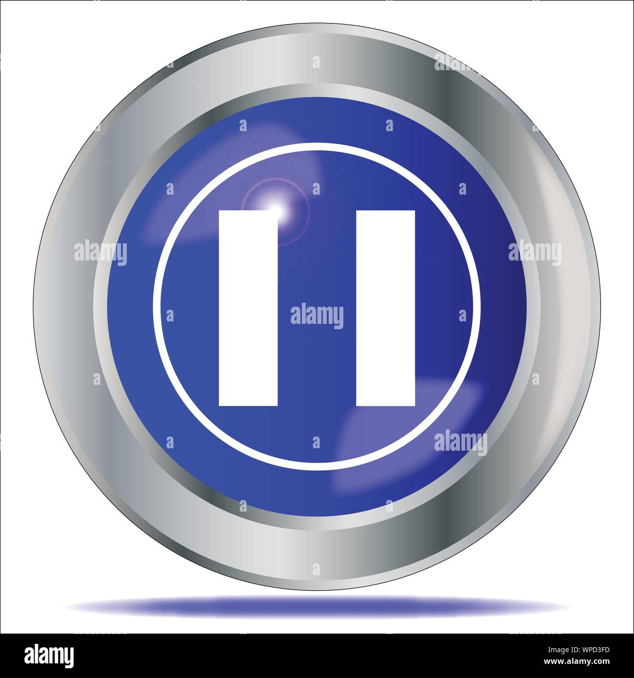 Pause Icon Button Stock Vector