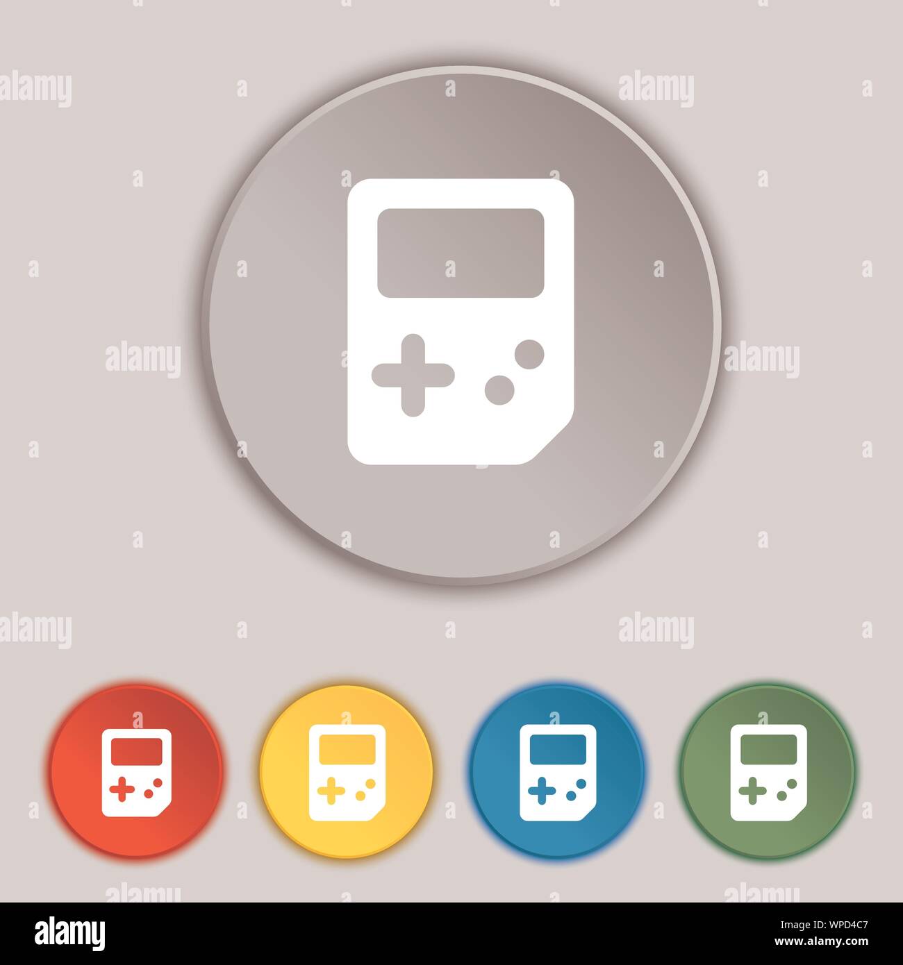 Tetris icon sign. Symbol on five flat buttons. Vector Stock Vector ...