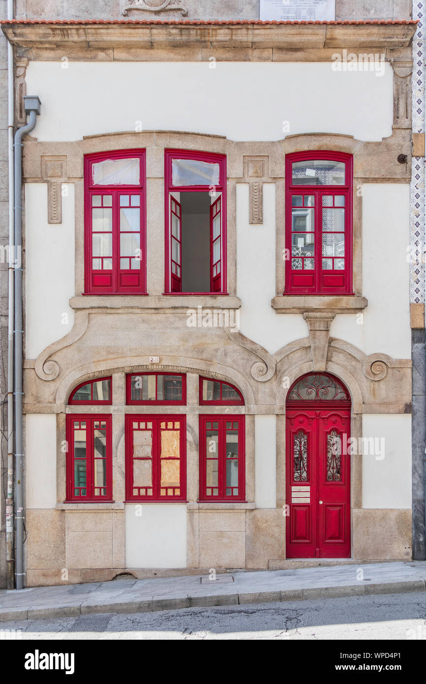 Front of a typical portuguese house in Porto, Portugal Stock Photo