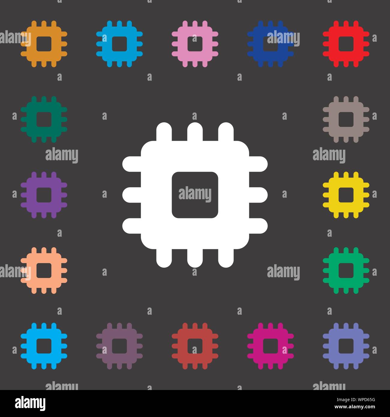 Central Processing Unit icon sign. Lots of colorful symbols for your ...
