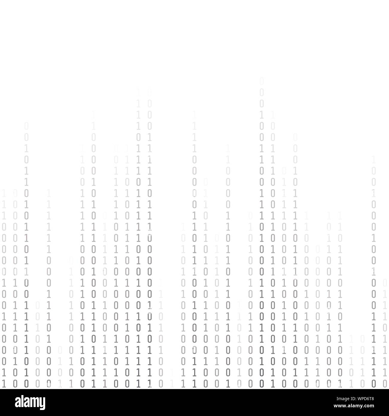 Binary coding. Computer digital data. Encryption and algorithms. Vector illustration isolated on white background Stock Vector