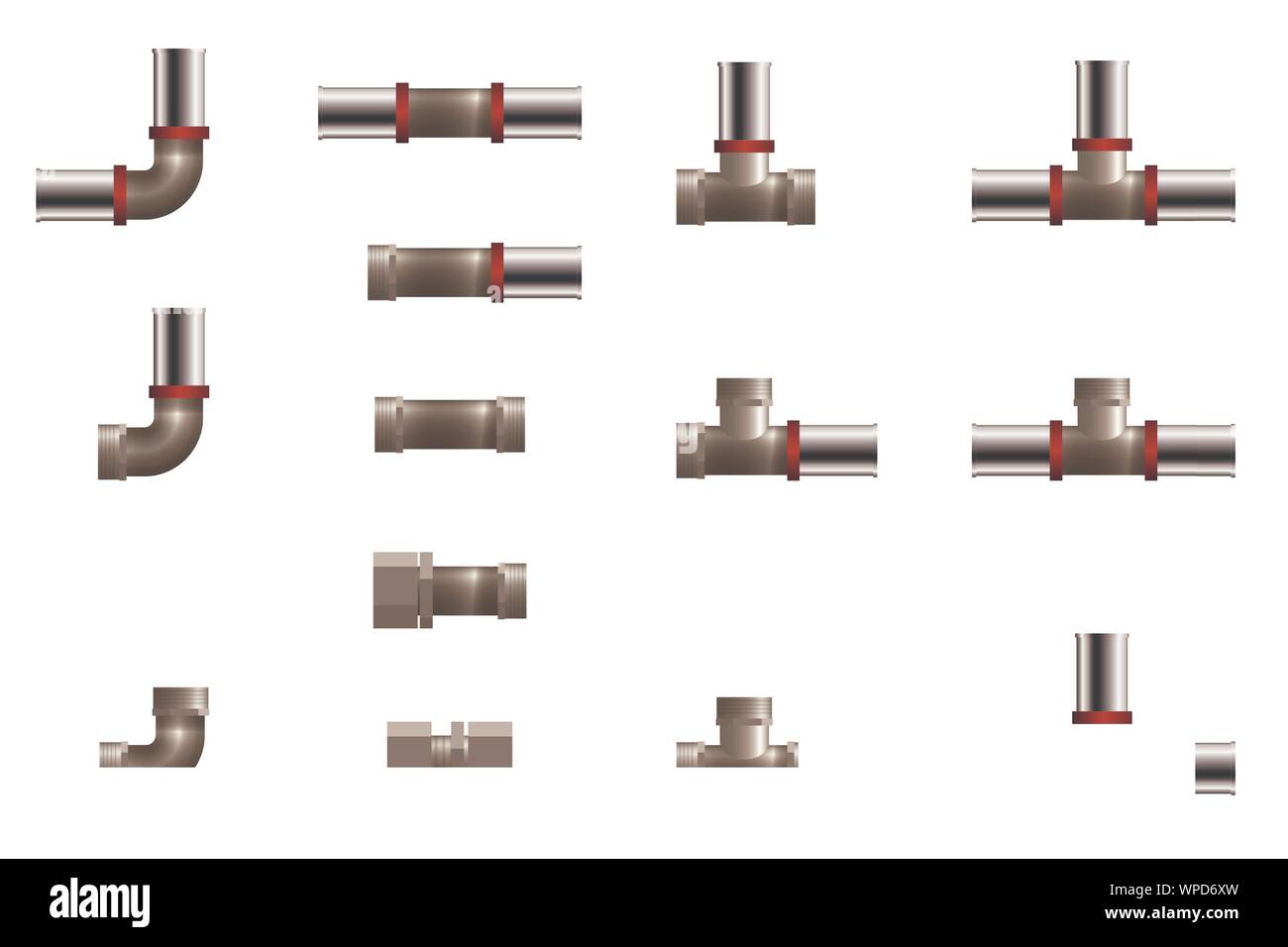 Plastic pipe fittings Stock Vector Images - Alamy