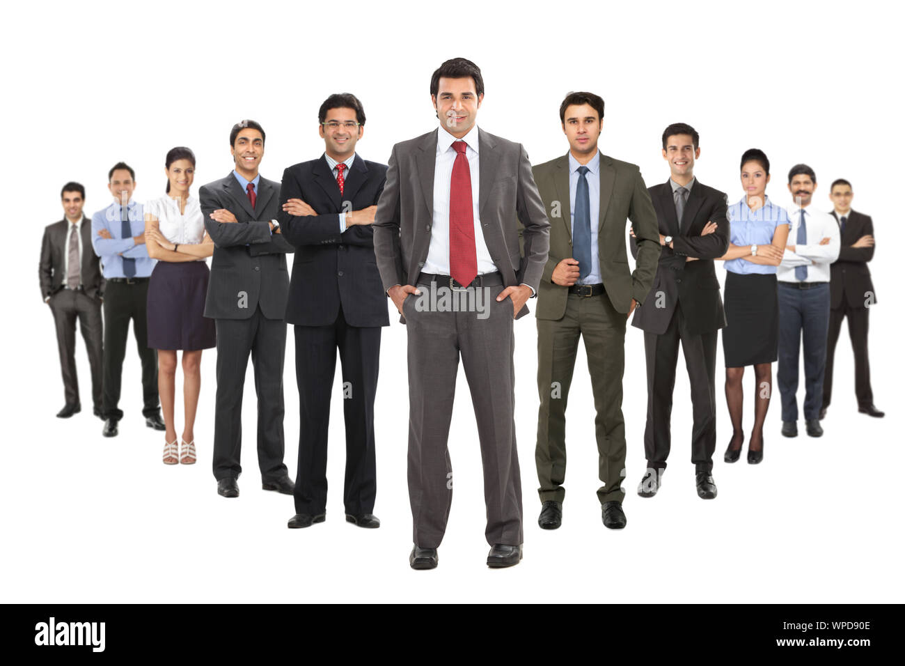 Businessman leading his team Stock Photo