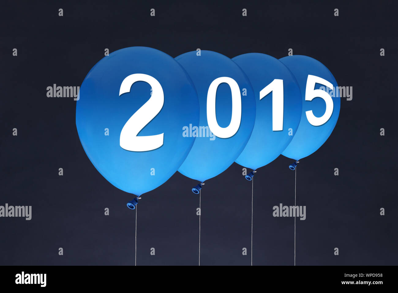 New year concept-blue balloons with number 2015 Stock Photo - Alamy