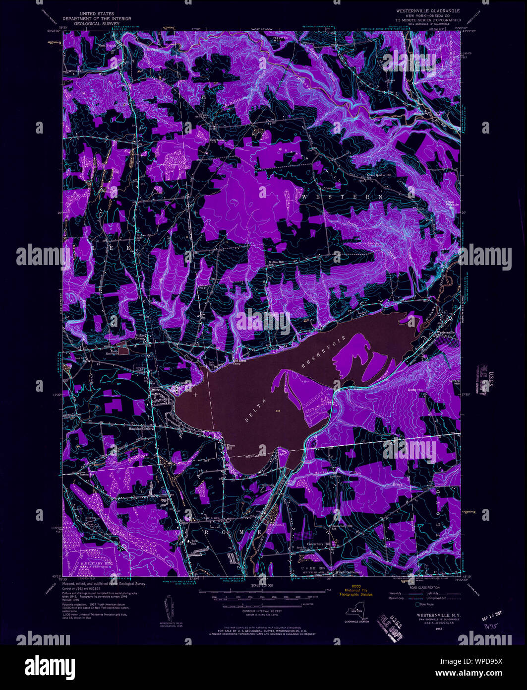 New York NY Westernville 140238 1955 24000 Inverted Restoration Stock