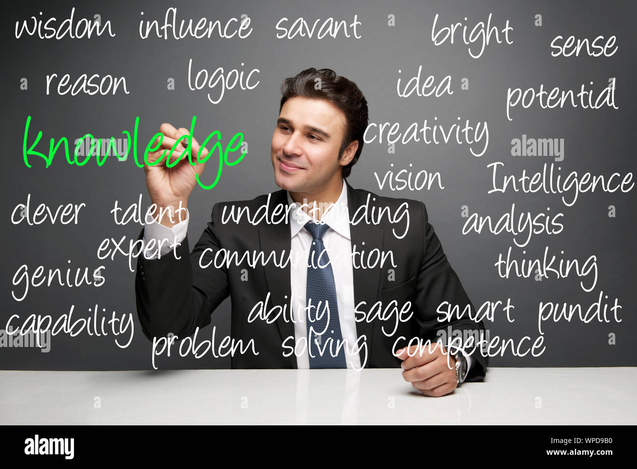 Businessmen Scripts Businessman writing business strategy plan Stock Photo - Alamy