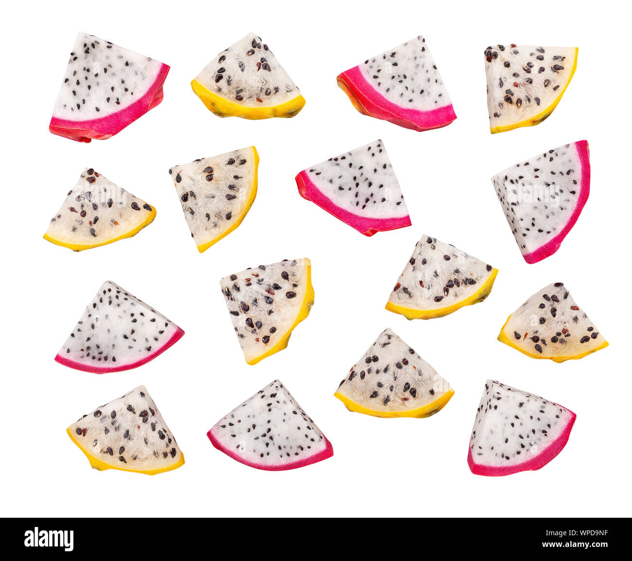 dragonfruit mix path isolated on white Stock Photo