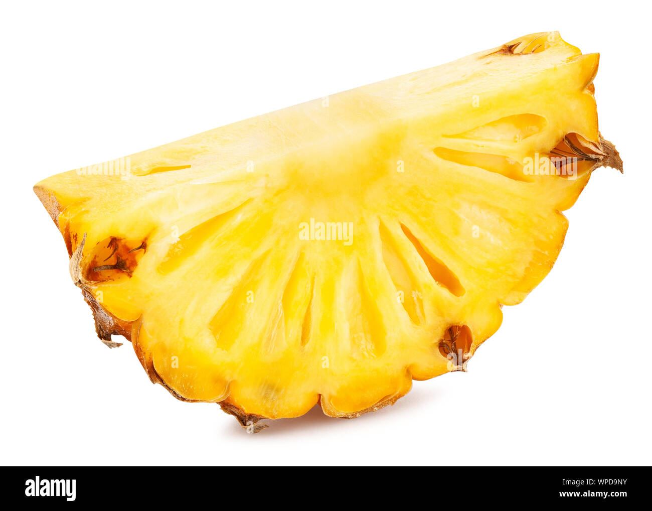 sliced mini pineapple path isolated on white Stock Photo