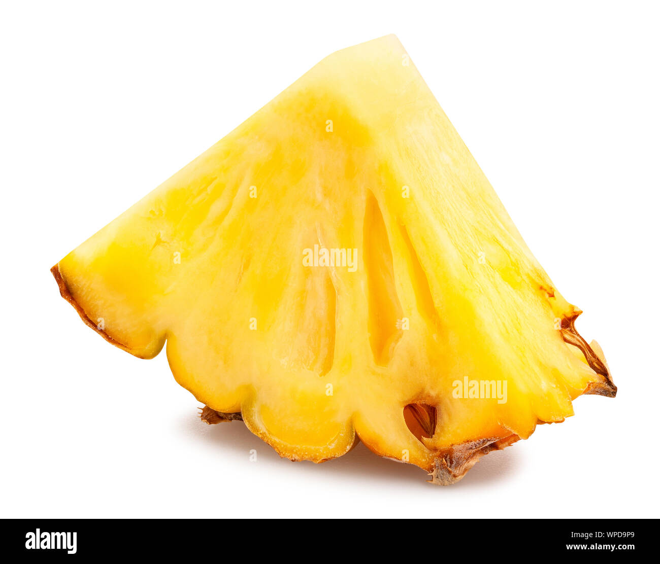 sliced mini pineapple path isolated on white Stock Photo
