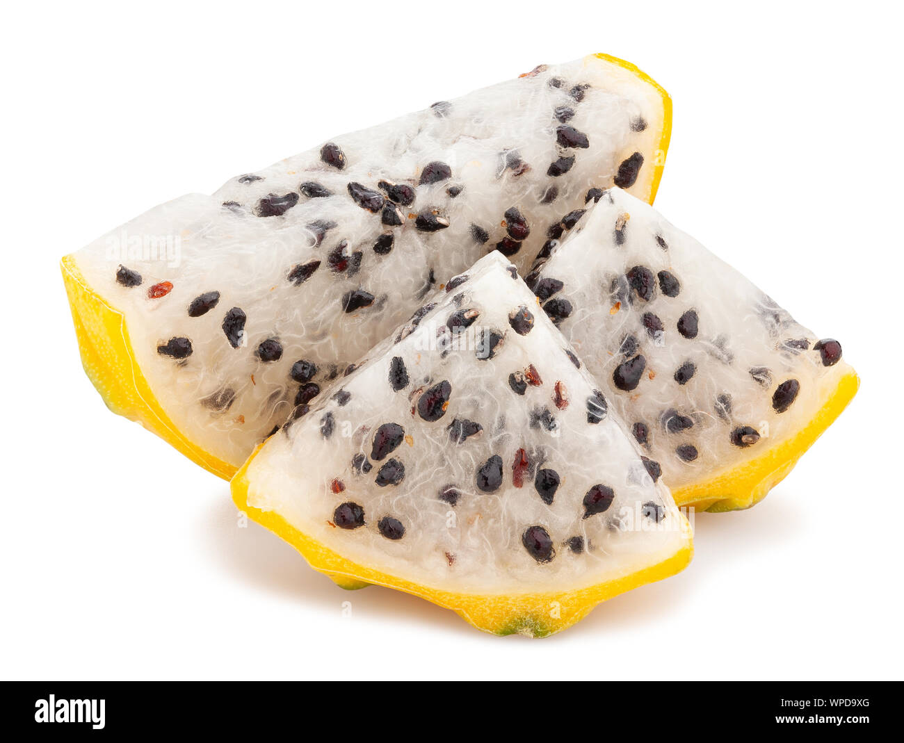 yellow dragonfruit pitahaya path isolated on white Stock Photo
