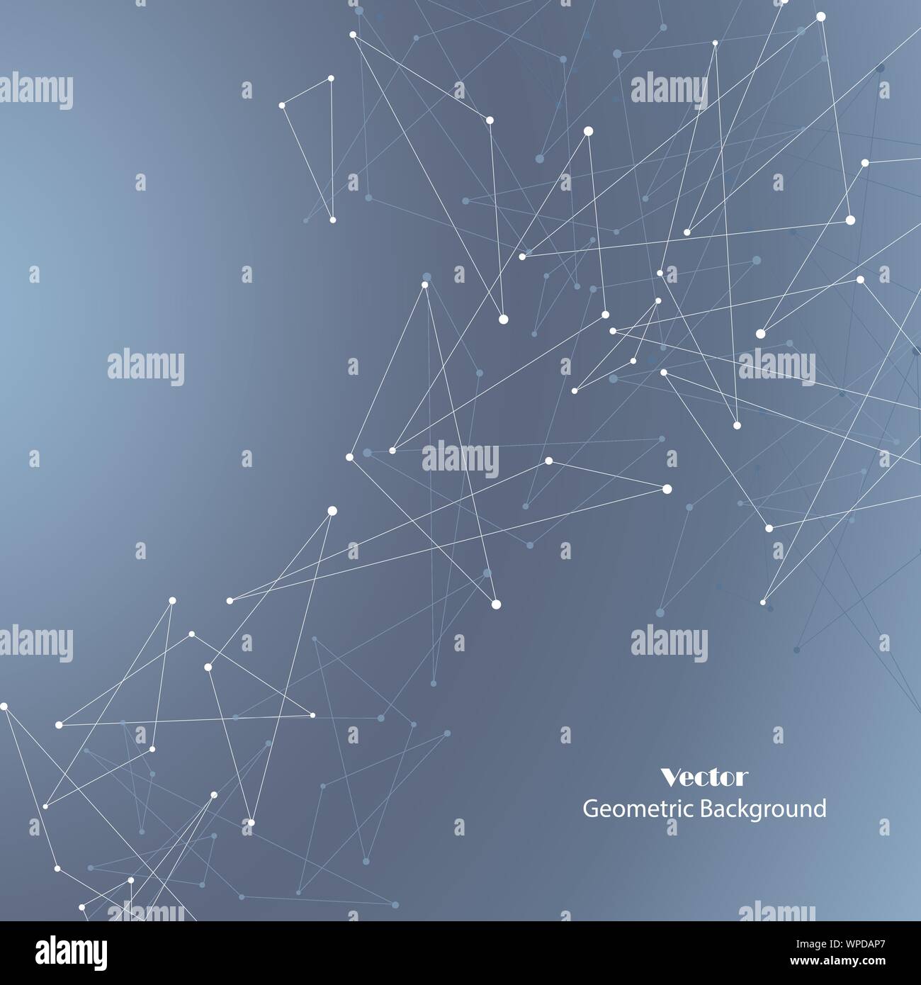 Geometric pattern with connected lines and dots. Vector illustration ...