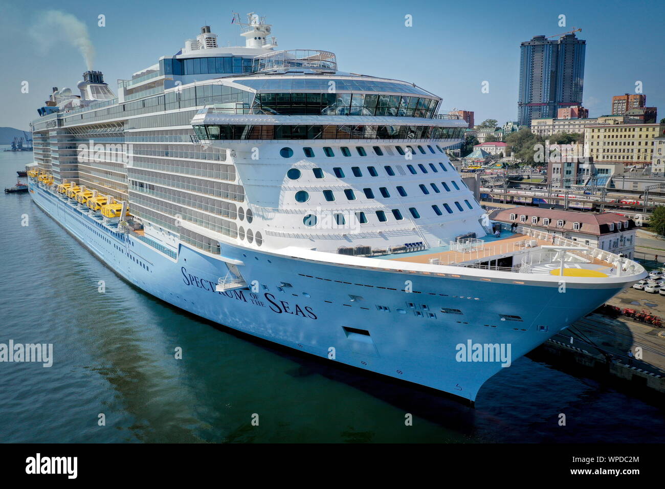 Vladivostok Russia 09th Sep 2019 Vladivostok Russia September 9 2019 The Spectrum Of The Seas Quantum Ultra Class Cruise Ship At A City Port The Capacity Of The Ship Owned By Royal Caribbean