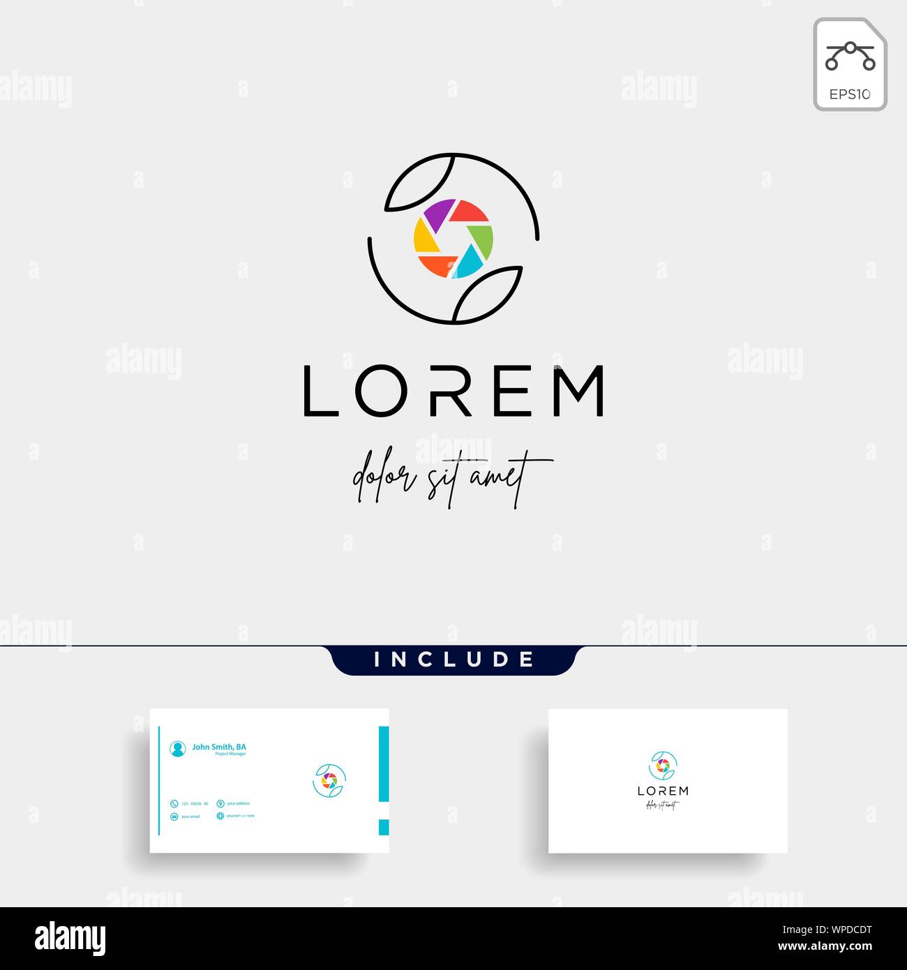 Camera Leaf Logo Template Design Vector Icon Stock Vector
