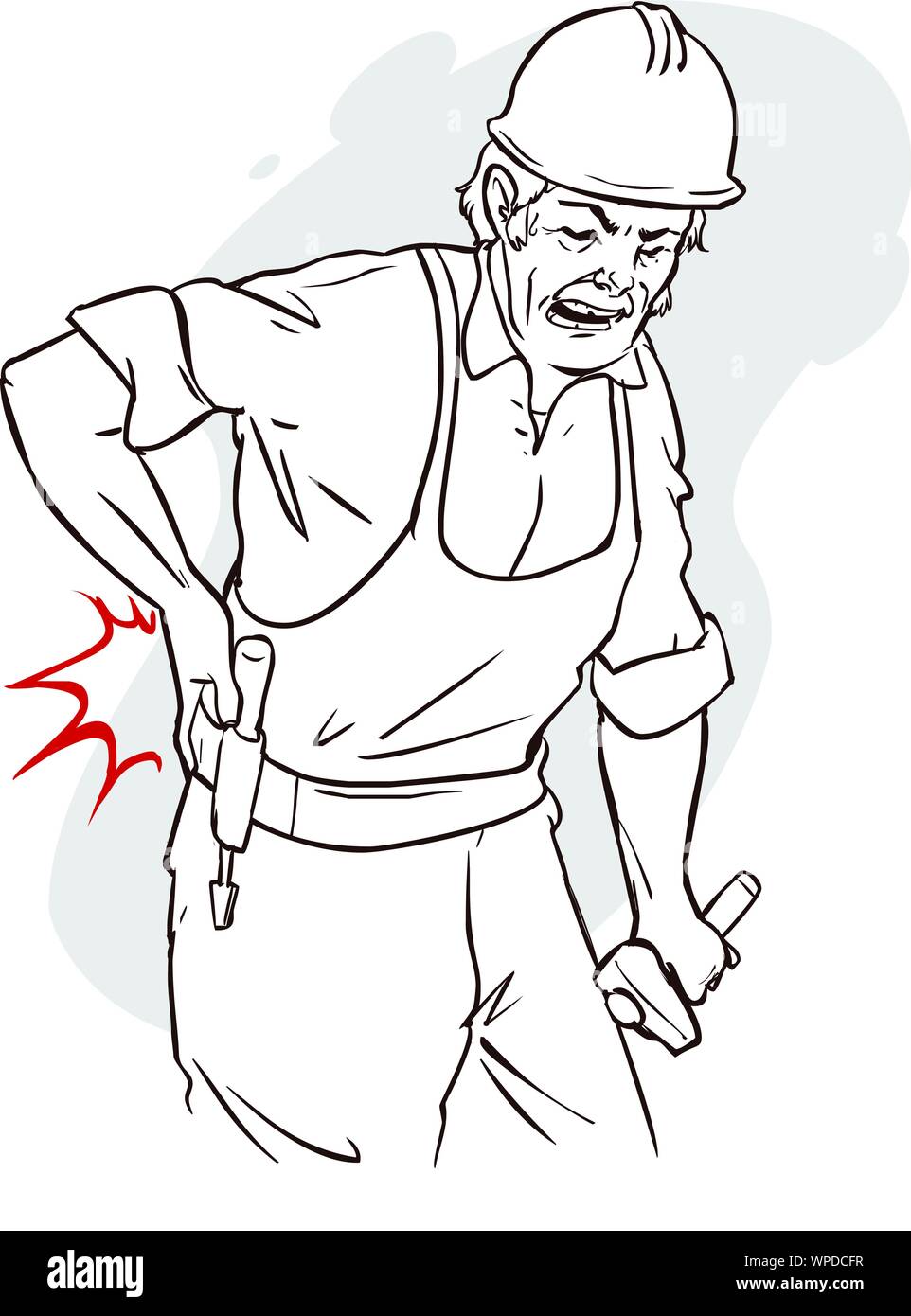 Vector illustration of a worker has back pain Stock Vector Image & Art