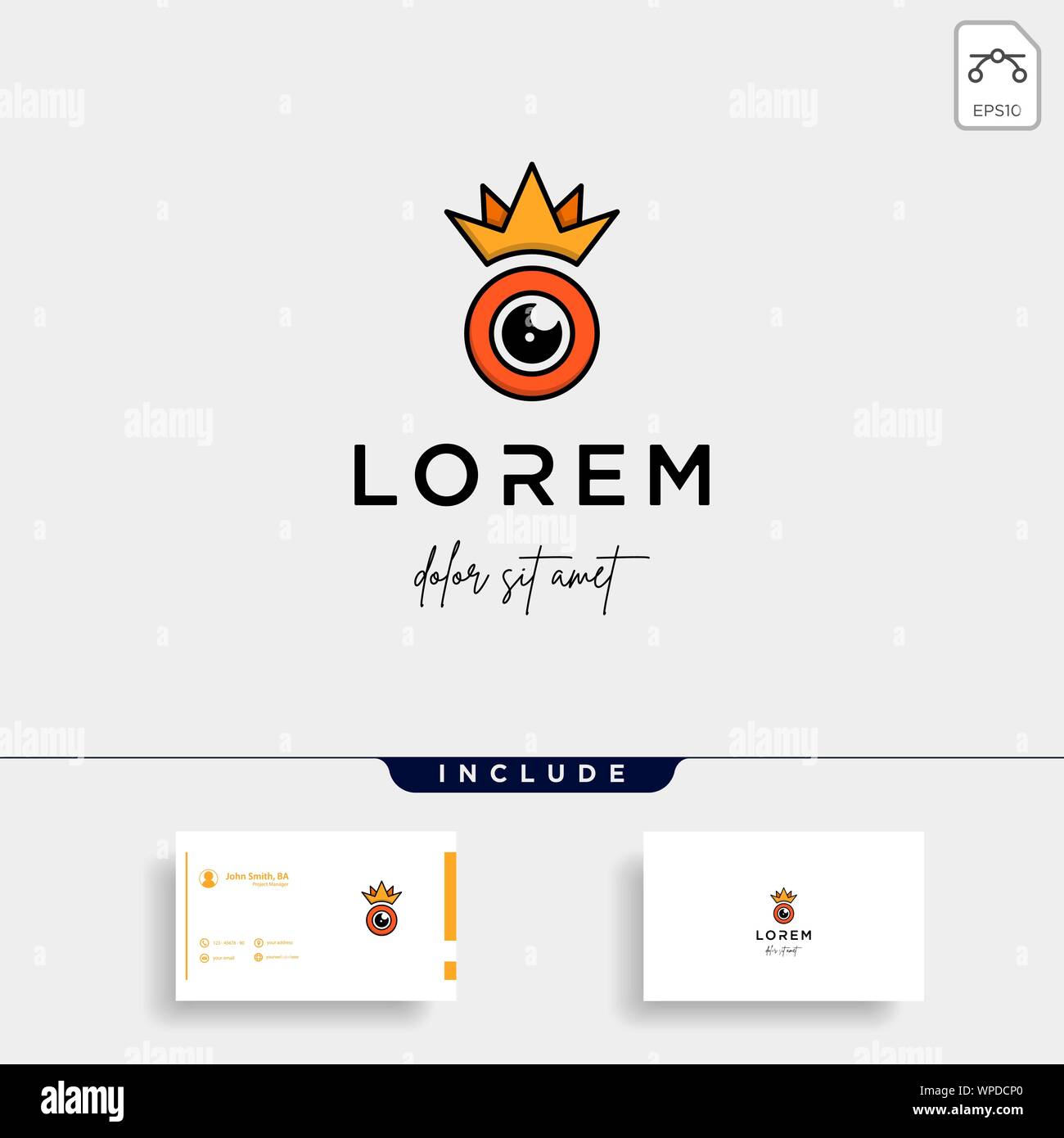 King Camera Logo Template Vector Design Icon Stock Vector