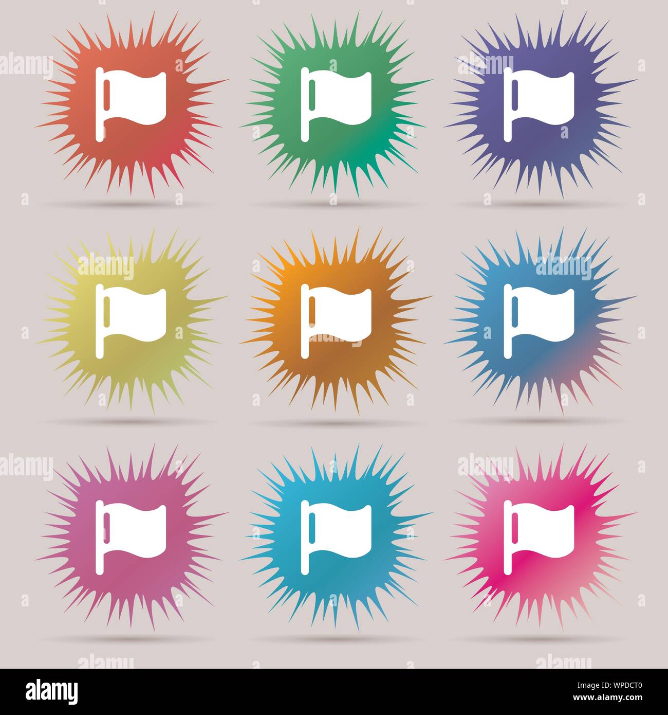 flag icon sign. A set of nine original needle buttons. Vector Stock ...