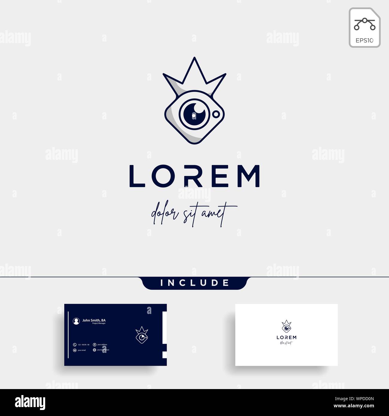 King Camera Logo Template Vector Design Icon Stock Vector