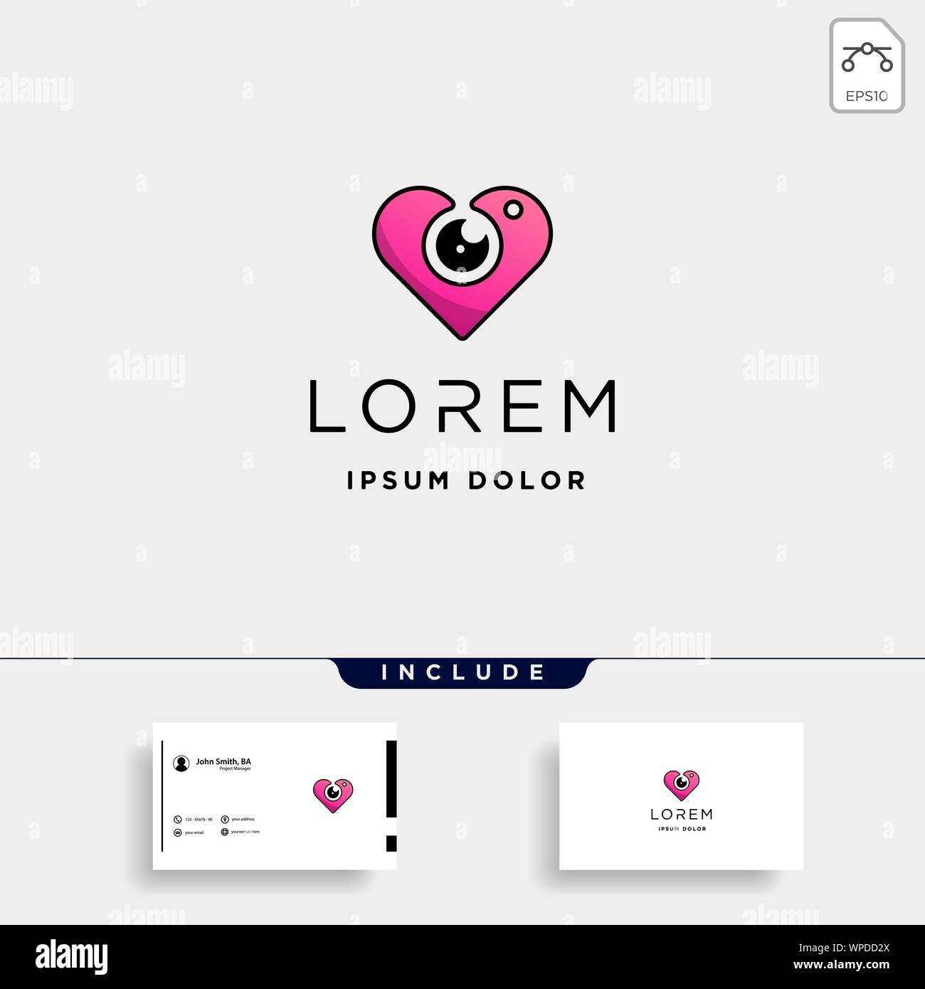 Camera Love Logo Template Vector Symbol Design Stock Vector