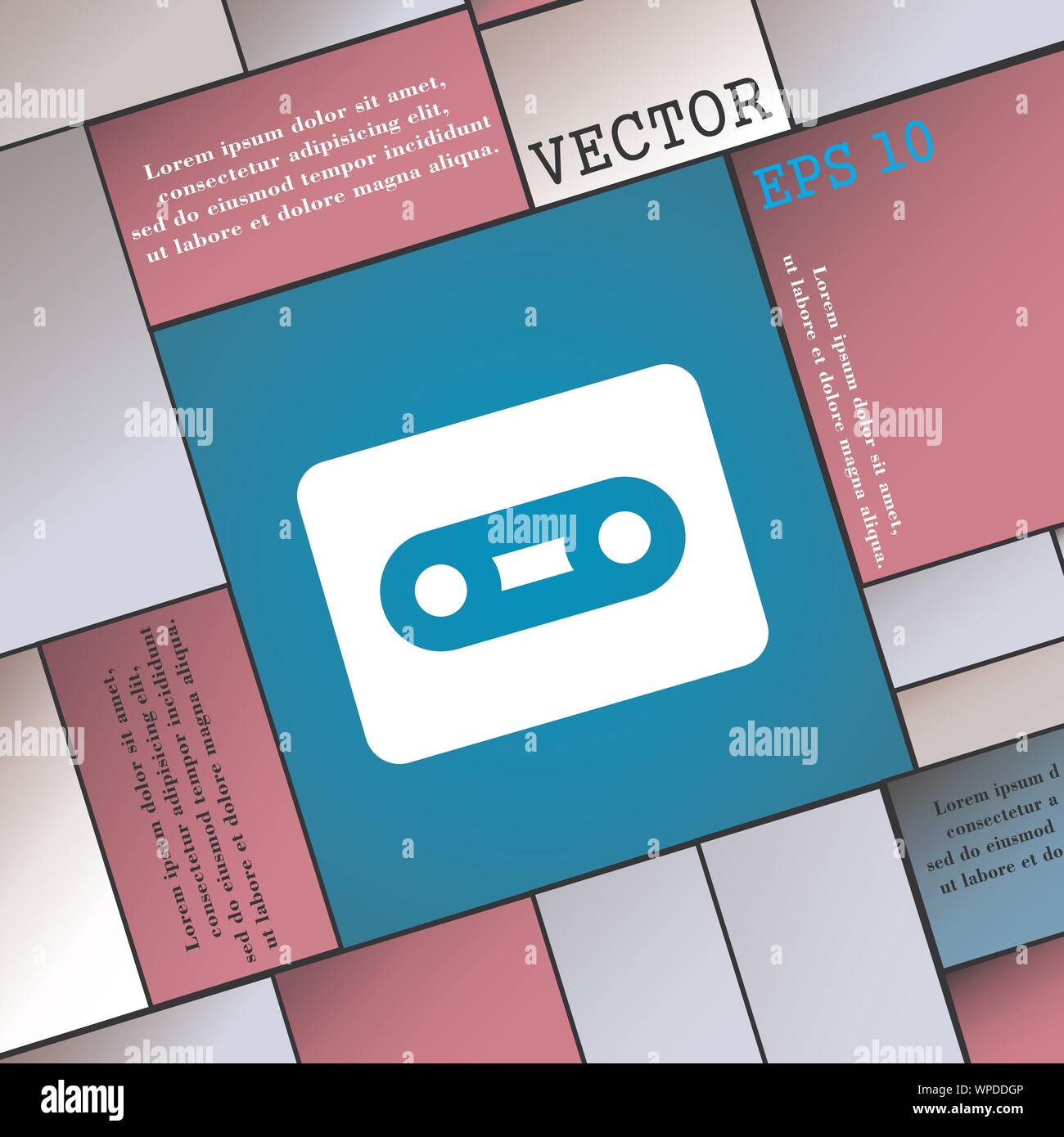 Cassette icon sign. Modern flat style for your design. Vector Stock ...