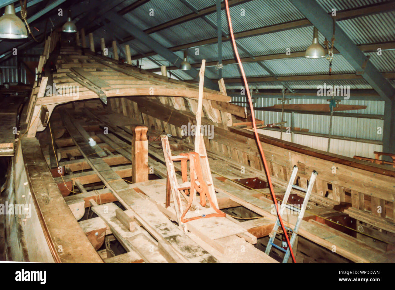 Duyfken (little Dove) Replica being built and launched, Fremantle  july 1999 Stock Photo