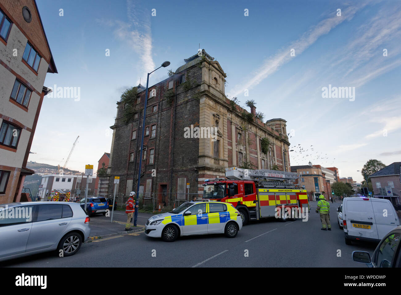 Swansea, Wales, UK. 8th Sep, 2019. Swansea, UK. 08th Sep, 2019. Pictured Fire service personnel