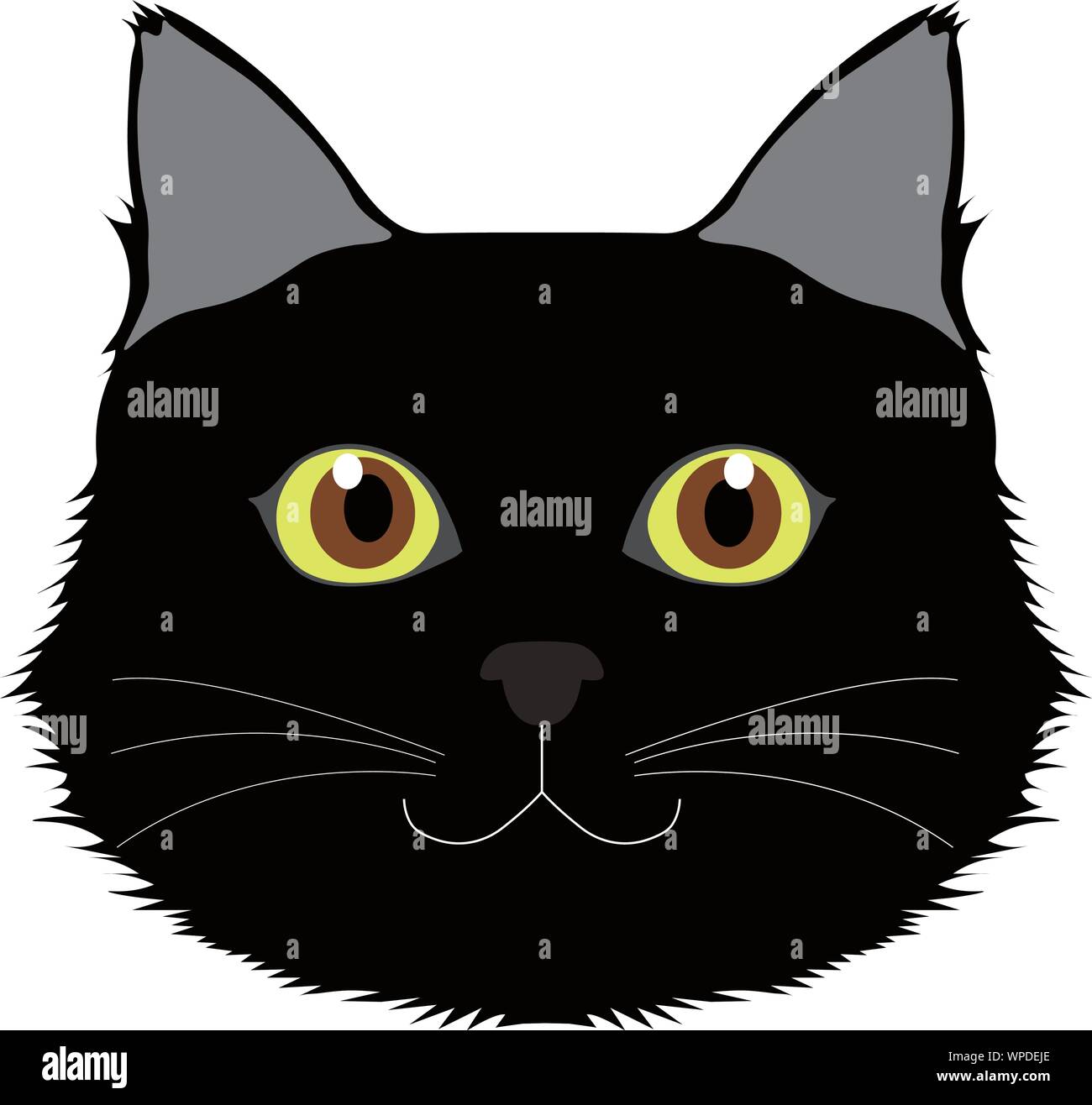 A face of black cat in vectors Stock Photo