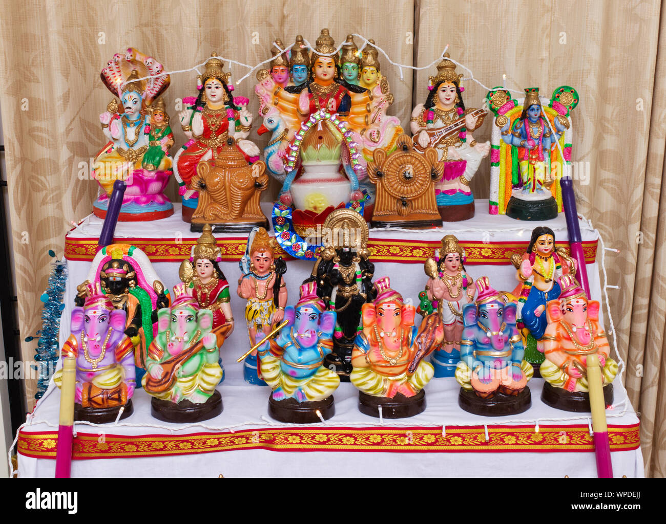 Dasara Pattada Gombe where we keep collection of gods and do pooja. This tradition of navaratri dasara pattada gombe is being celebrated from years Stock Photo