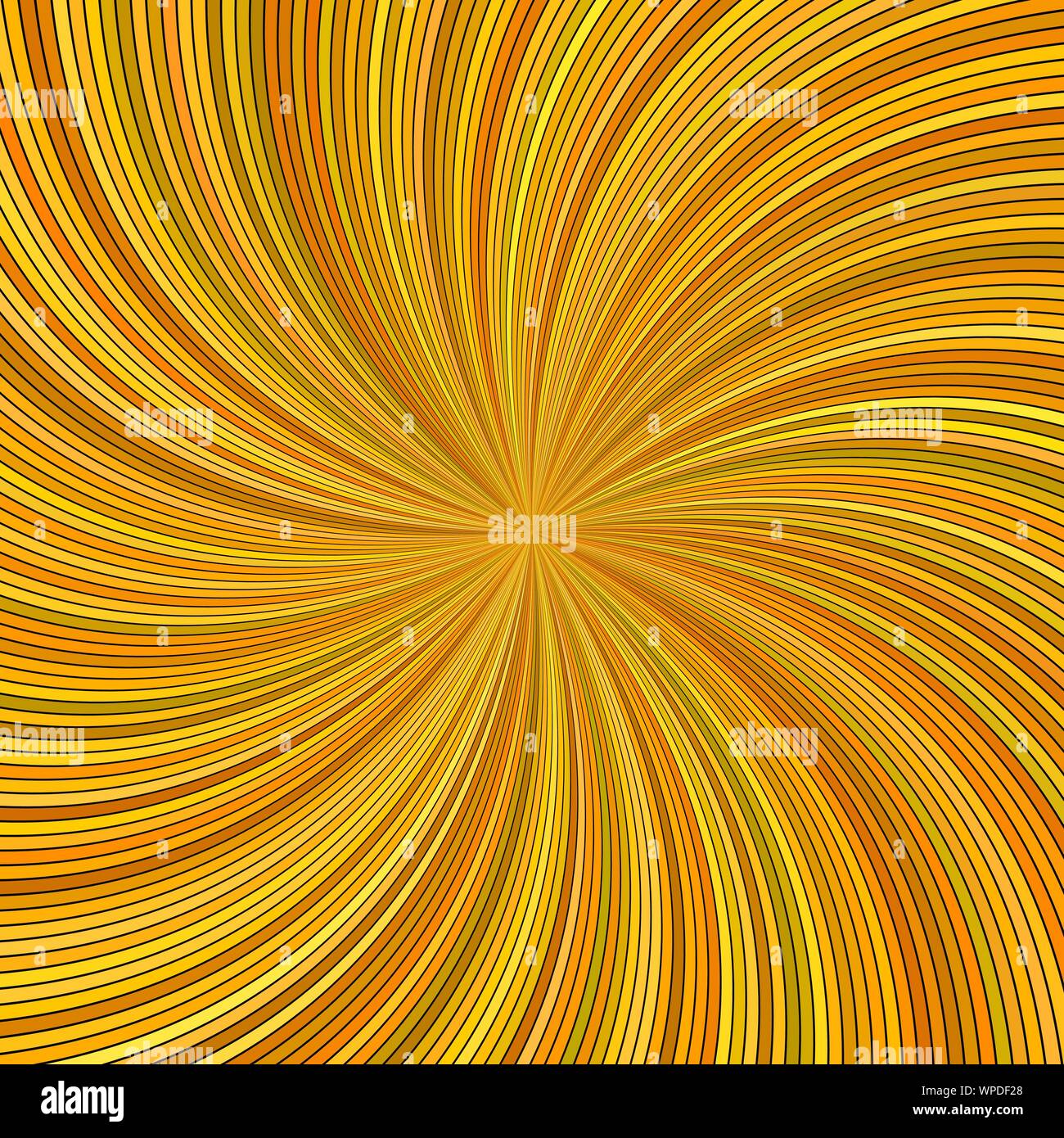 Orange abstract hypnotic spiral stripe background - vector curved burst illustration Stock Vector
