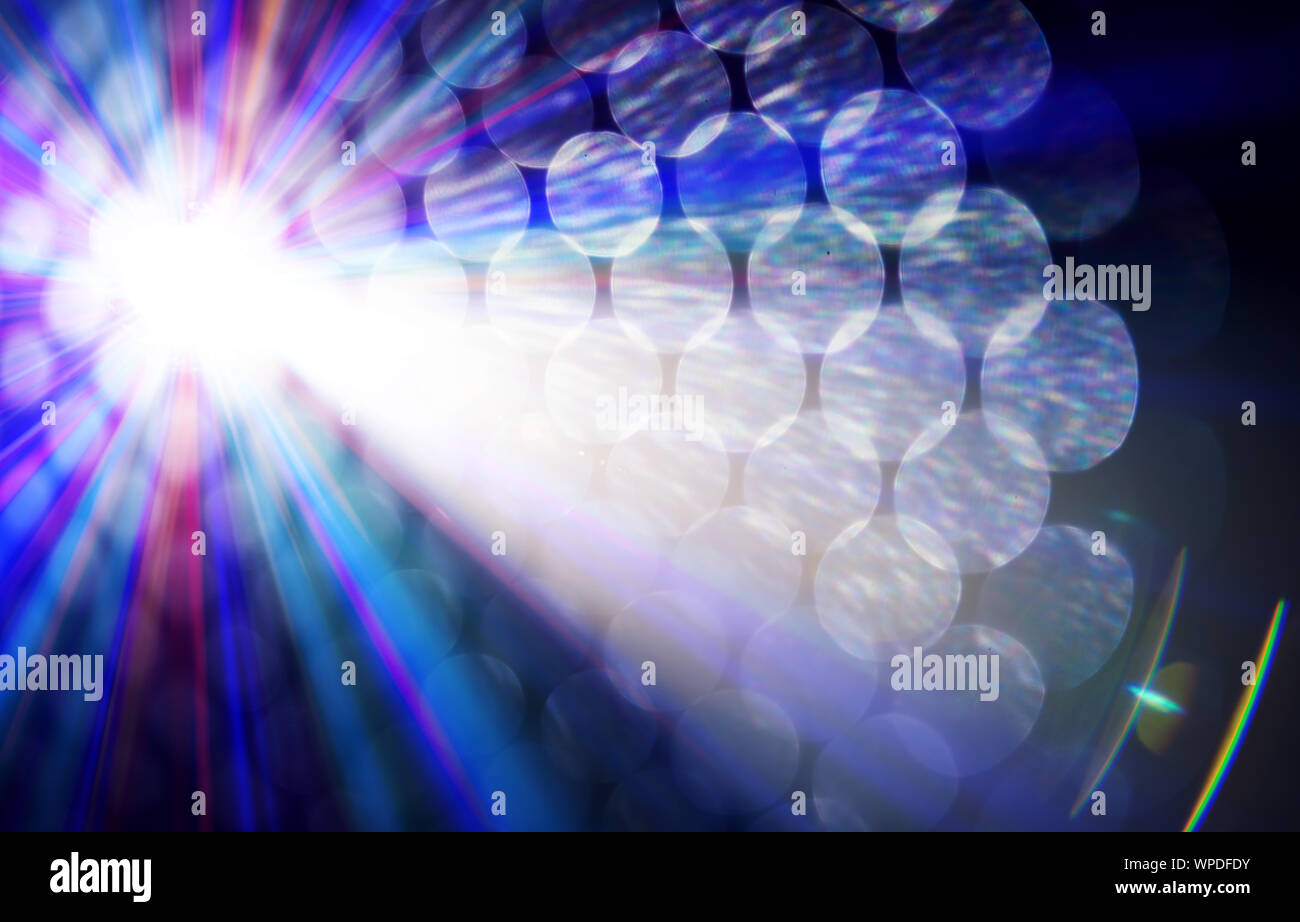 Abstract light beams, flares background Stock Photo