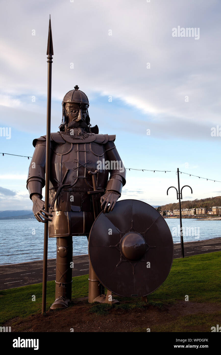 Metal Viking warrior effigy at Largs seafront Scotland Stock Photo - Alamy