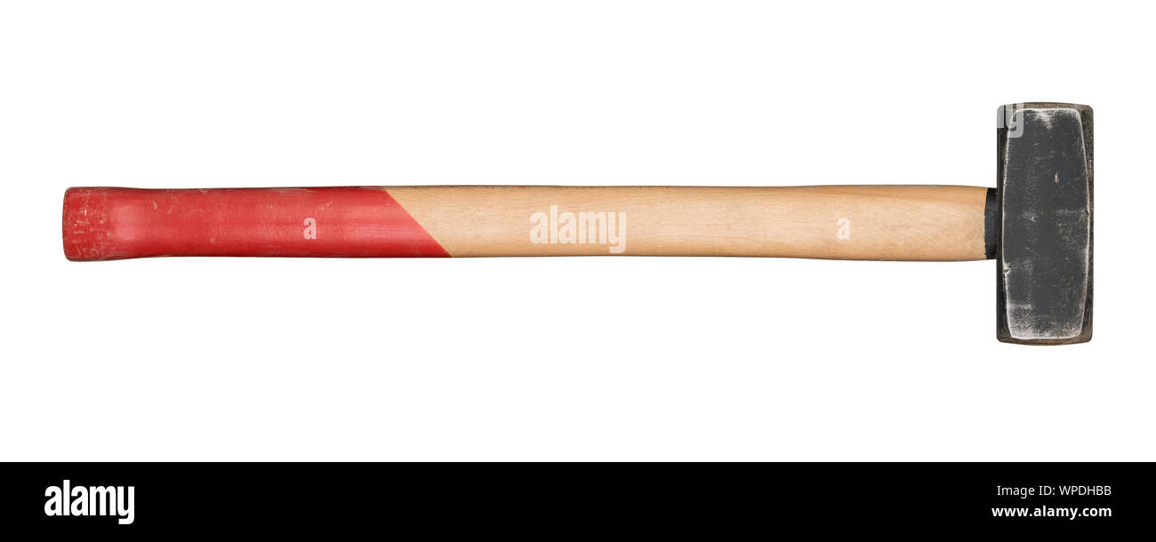 Used sledgehammer isolated on white background Stock Photo