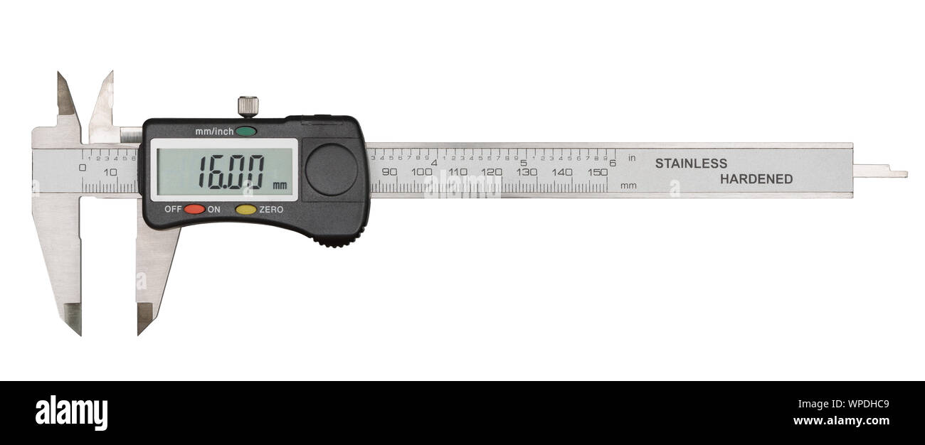 Digital caliper isolated on white background Stock Photo