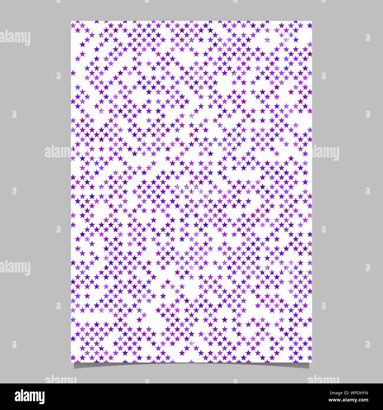 Purple geometrical pentagram star shape pattern background brochure template design Stock Vector