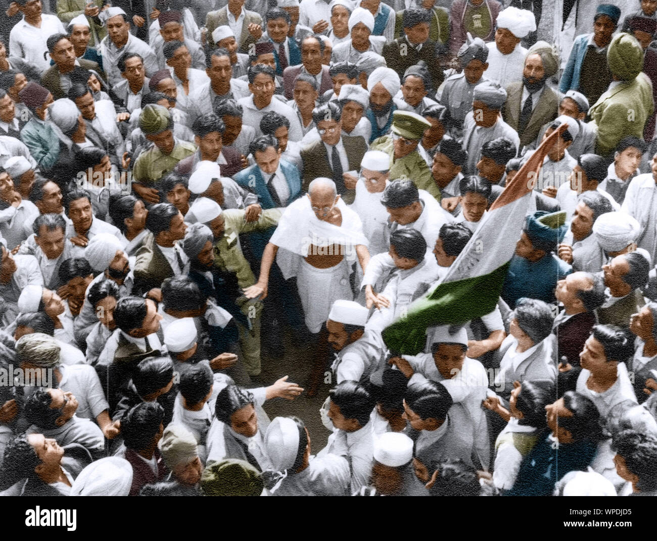 Mahatma Gandhi after meeting British Viceroy, Shimla, Himachal Pradesh, India, Asia, June 24, 1945 Stock Photo