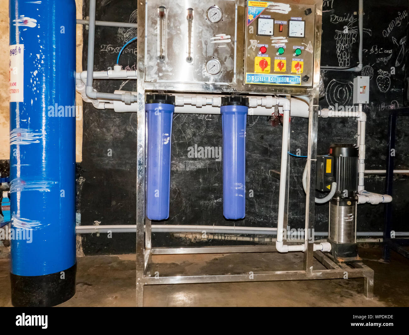 PUDUCHERY, INDIA NOVEMEBER CIRCA, 2018. Reverse osmosis system for