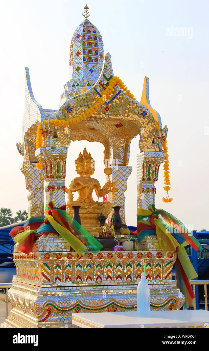 Local  Buddha-shrine in Nakhon Pathom Stock Photo