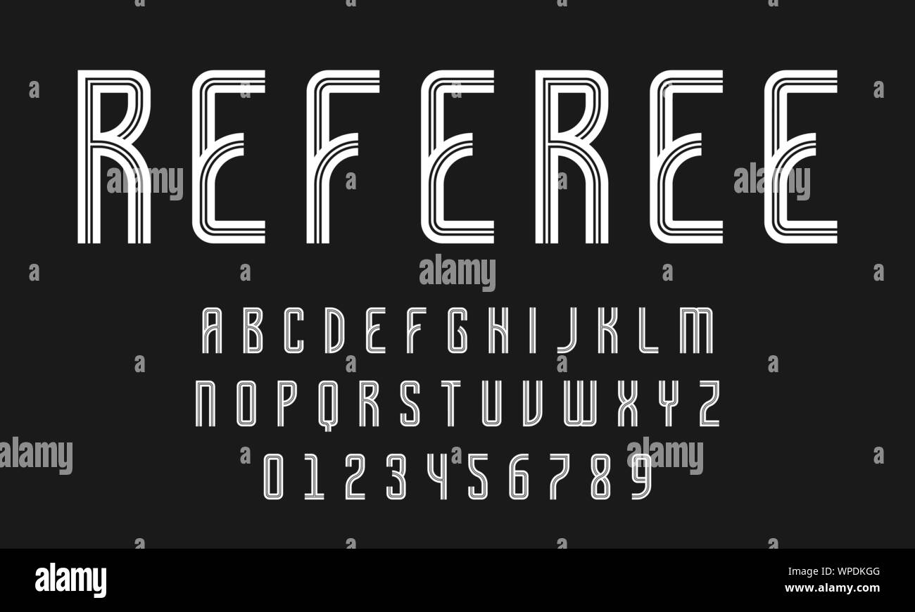 Set of alphabets font letters and numbers modern abstract design with ...