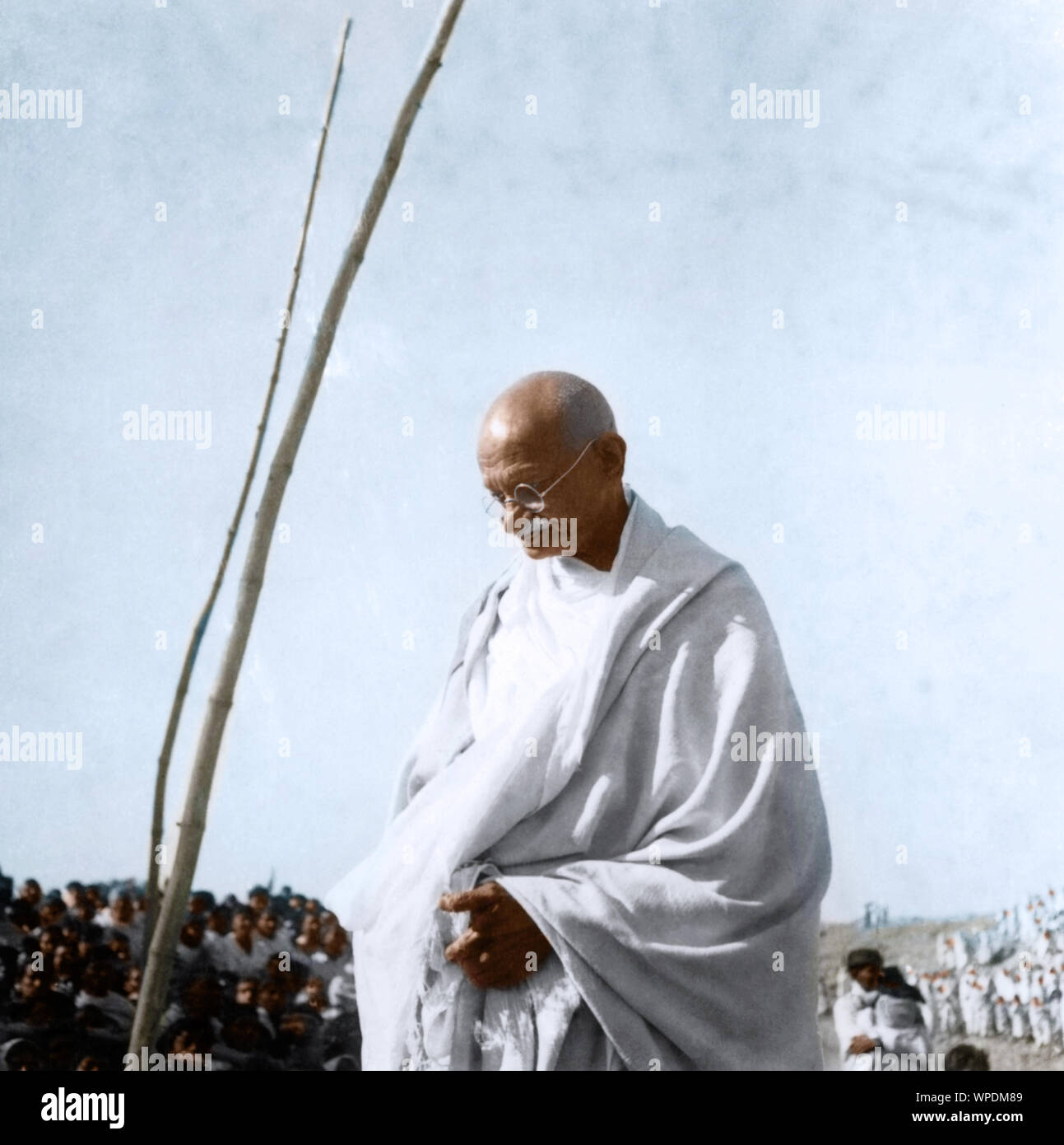 Mahatma Gandhi at public meeting in Madras, Tamil Nadu, India, Asia, January 26, 1946 Stock Photo