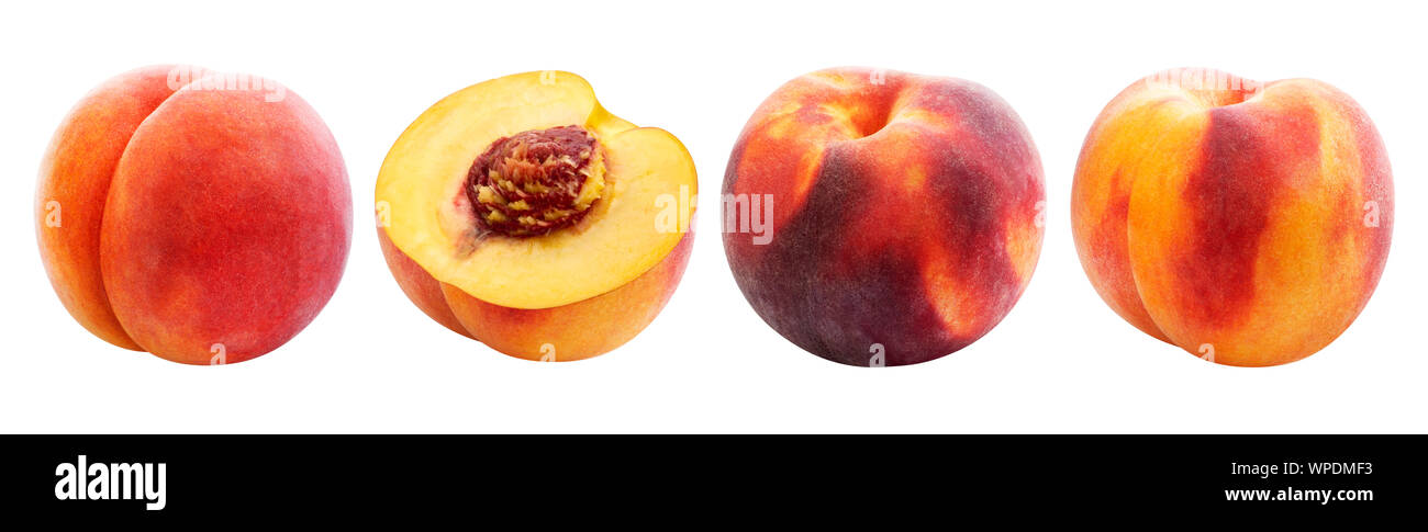 Peach collection isolated on white background with clipping path Stock ...