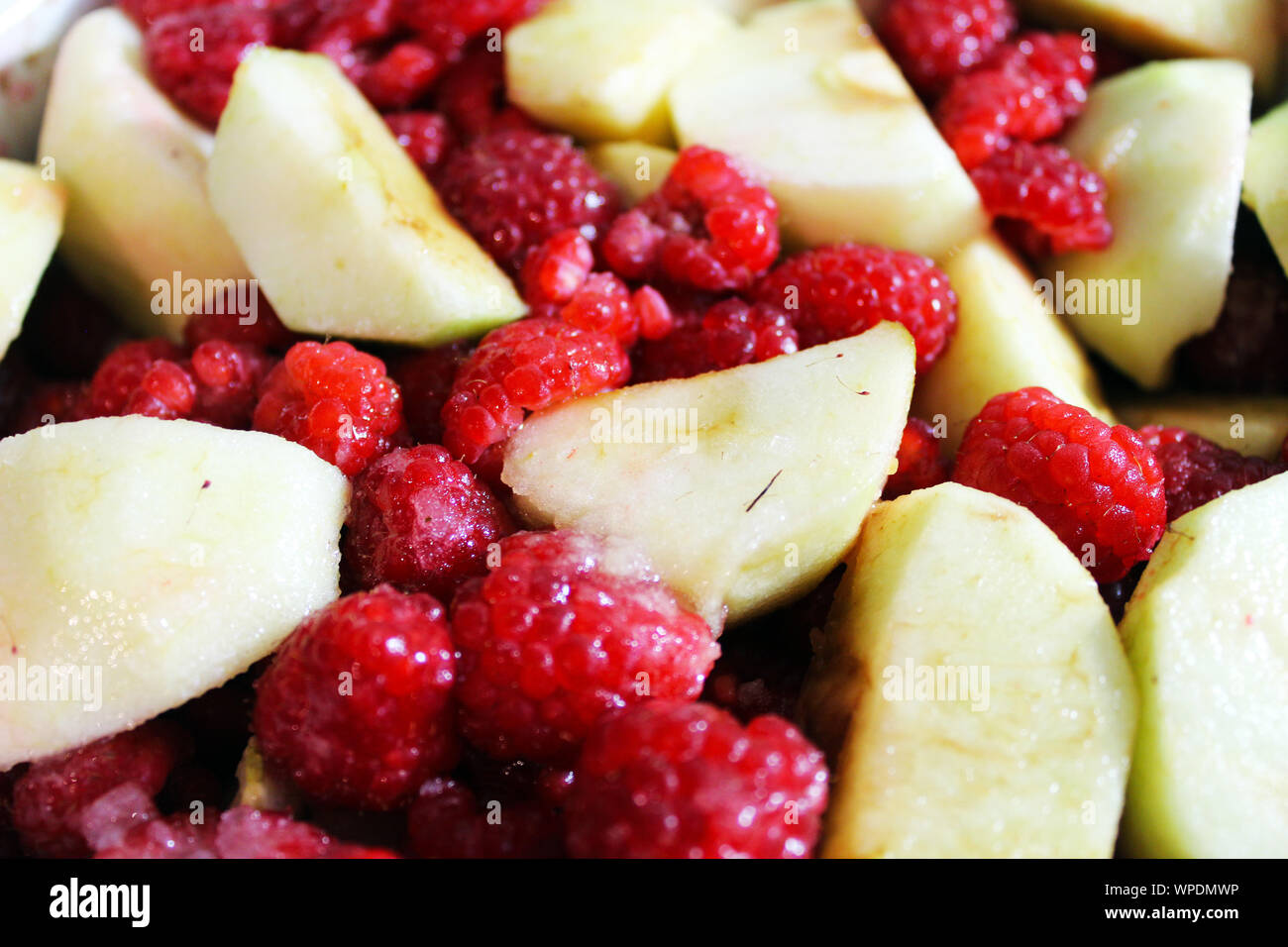 Raspberry and Apple Mix Stock Photo