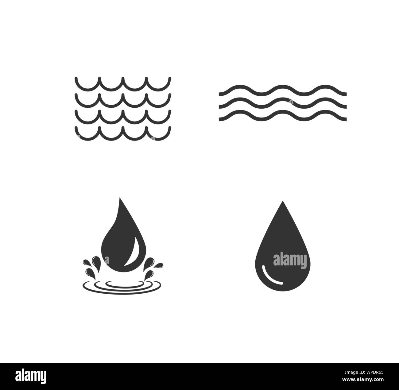 Water icon set. Vector illustration, flat design Stock Vector Image
