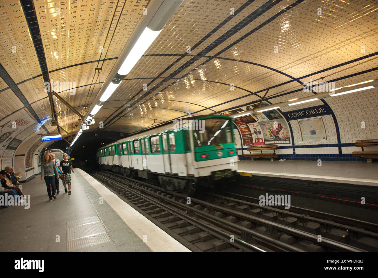 Paris, Metro, Station Concorde Stock Photo