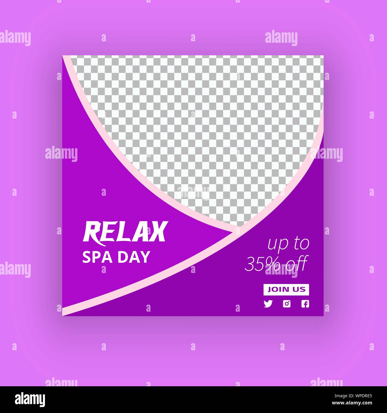 Beauty and Spa social media post template Stock Vector