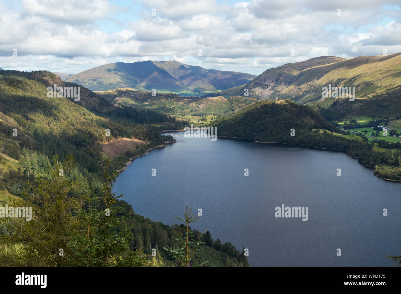Blencathra Viewed Across Thirlmere from Fisher Crag, Lake District, Cumbria, UK Stock Photo