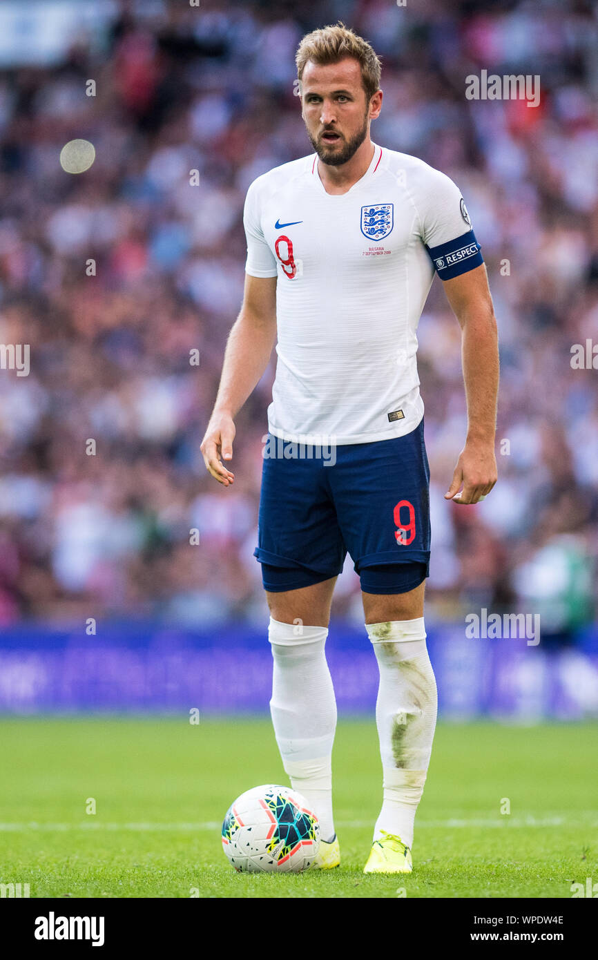 London England September 07 Harry Kane Of England Scoring He S 3rd Goal During The Uefa Euro 2020 Qualifier Match Between England And Bulgaria At Wembley Stadium On September 7 2019 In